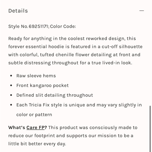 Free People x Tricia Fix Chenille Flower Hoodie - Picture 8 of 8